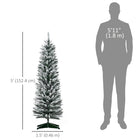HOMCOM - Sapin de Noël artificiel floqué de neige de 5pi branches réalistes-Base robuste pour une meilleure stabilité