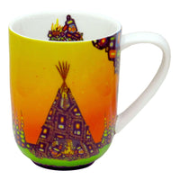 Oscardo - Tasse porcelaine « Guardians » de John Rombough - 485 ml-Design d’art autochtone - Gardiens par John Rombough, artiste déné chipewyan, œuvre des Premières Nations célébrant le patrimoine culturel et les traditions