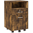 Vinsetto - Armoire à dossiers 2 tiroirs format lettre/A4 avec serrure - brun rustique-Grand espace de rangement pour garder votre bureau, votre salle d'étude ou votre chambre en ordre 
