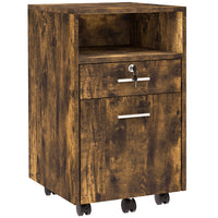 Vinsetto - Armoire à dossiers 2 tiroirs format lettre/A4 avec serrure - brun rustique-Grand espace de rangement pour garder votre bureau, votre salle d'étude ou votre chambre en ordre 
