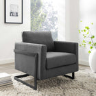 Modway - Posse Tissu rembourré Chaise d’accent - Charbon noir-Rembourrage en tissu polyester