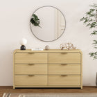 Manhattan Comfort - Grace commode double moderne 60" - chêne naturel et or-Recommandé pour les téléviseurs jusqu'à 60 pouces