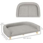 PawHut - Canapé pour chien avec housse lavable, pieds antidérapants - gris-La structure en MDF garantit la longévité et la robustesse pour un usage quotidien 