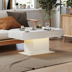 HOMCOM - Table basse extensible à LED - blanc brillant-Éclairage LED trois couleurs créant l’atmosphère optimale pour chaque humeur