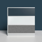 Luxor - Mur modulaire 70 x 70 - Extension de cadre gris large, acrylique givré, tableau blanc, PET gris frais-Améliore la diffusion de la lumière tout en réduisant les distractions