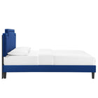 Modway - Liva Performance Velvet Lit King, Marine-Poutre centrale renforcée