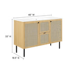 Modway - Chaucer 48" Vanité de salle de bain à un seul lavabo - Oak White-Étagères ajustables