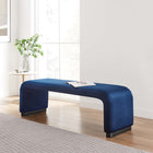 Modway - Koda Performance Velvet Banc long de la chute d’eau - Noir Bleu Nuit-Tissu résistant aux taches
