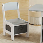 Qaba - Ensemble de table et chaises pour enfants 3 pièces avec 6 tiroirs amovibles - gris clair-Hauteur adaptée pour les enfants de 3 à 8 ans, favorisant une posture saine et protégeant la vue  
