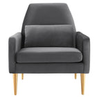 Modway - Liliana Performance Velvet Fauteuil - Charbon de bois-Construction solide