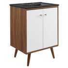 Modway - Transmit 24" Vanette de salle de bain - Blanc Noir-Assemblée requise