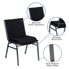 Flash Furniture – Chaise empilable noire à motifs robustes à revêtement Hercules rembourrée de 3 po-Coussins profilés
