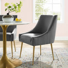 Modway - Discern Dos plissé Velours Performance Rembourré Chaise à manger - Gris-Sellerie en velours en polyester