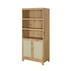 Manhattan Comfort - Sheridan 31,49 po Bibliothèque Cabinet Moderne d’Inspiration Mid-Century - Nature-Pieds surélevés encadrés en bois massif pour la mode et la durabilité