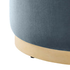 Modway - Tilden Grand velours rond de performance de 23" Rembourré Ottoman - Cadet Blue Natural-Capacité de poids : 506 lbs.