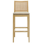 Modway - Ovard Bois et rotin Tabouret de bar - Naturel-Entièrement assemblé