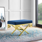 Modway - Rove Velours Performance Velvet Banc - Marine d’or-Revêtement en velours de performance