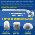 Bell+Howell - Brosse à récurer puissante Scrubtastic avec 3 têtes de brosse - Blanc-Le récurage sans fil rend le nettoyage un jeu d'enfant et sans tracas, branchez et chargez Scrubtastic pour la première fois pendant 4 heures, suivi de 4 heures à 6 heures de charges ultérieures après chaque utilisation, assurez-vous que toutes les pièces sont connectées et fermement fixées. ensemble pour assurer une charge appropriée