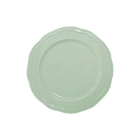 Casa Domani - Plateau Rond Florence Sage 33 cm-En porcelaine avec un motif délicat en relief sur un profil festonné.