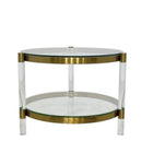 Table d'appoint ronde Plata Import Clemensia 16,5 po  - Dorée-Table d'appoint élégante et moderne