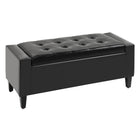 HOMCOM - Banc de rangement avec ottomane à dessus rabattable - noir-Le pouf de rangement au look classique peut s’accorder avec la plupart des styles de maison 