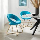 Modway - Nouvelle Performance Velvet Chaise à manger Ensemble de 2 - Bleu doré-Chaises d’accent glam déco
