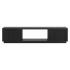 Hudson&Canal - Meuble TV Dorian pour téléviseurs jusqu'à 78" - Grain noir-Un design contemporain moderne peut accueillir des téléviseurs jusqu'à 78 pouces pour votre espace de divertissement