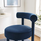 Modway - Toulouse Performance Velvet Tabouret de bar - Midnight Blue Gold-Rembourrage en mousse dense