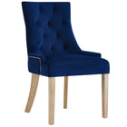 Modway - Pose Performance Velvet Chaise à manger Ensemble de 4 - Marine-Revêtement en velours de performance