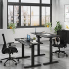 LjubLjana - Bureau assis-debout à hauteur réglable électrique de 53 po - Noir-La nouvelle conception supérieure divisée horizontalement assure une configuration robuste avec la commodité de l'expédition de l'ensemble du bureau dans une seule boîte