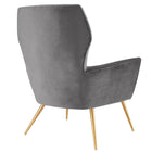 Modway - Renata Bouton touffé Performance Velvet Fauteuil - Gris-Glissements au pied sans marquer