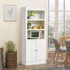 HOMCOM - Garde-manger de cuisine 72 po, buffet, vaisselier et armoire bibliothèque - blanc-Cette bibliothèque peut également être un bon espace pour tous vos livres préférés 