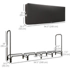 Outsunny - Porte-bûches 8 pi avec housse- support de rangement pour bois- noir-Surélevé de 7,5 po (19 cm) du sol, empêche l’humidité d’endommager le bois 