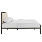 Modway - Mia Tissu Lit plein, Brun beige-Assemblée requise