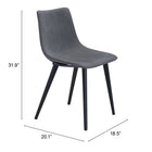 Zuo - Daniel Chaise de salle à manger - Gris - Ensemble de 2-6