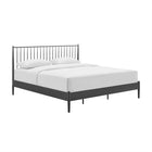 Modway - Adair Fuseau Métal Lit de plateforme King, Charbon de bois-Pas besoin de sommier