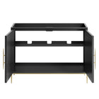 Modway - Awaken 48" Armoire de lavabo de salle de bain compatible double ou simple (non inclus) - Noir-Rangement spacieux