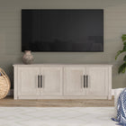 Hudson&Canal - Meuble TV Thornwell pour téléviseurs jusqu'à 78" - Blanc aulne-Fabriqué à partir de matériaux MDF robustes dans une finition blanche imitation bois d'aulne