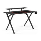 Emerge Bureau de jeu Vizon - 47 po, noir-Bureau de jeu stratifié noir en fibre de carbone