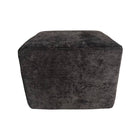 Exform - Sloane Cube - Tabouret, pouf, table d'appoint - Chenille noire-Cube multifonction (table d'appoint / pouf / tabouret)