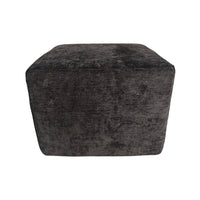 Exform - Sloane Cube - Tabouret, pouf, table d'appoint - Chenille noire-Cube multifonction (table d'appoint / pouf / tabouret)