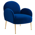 Modway - Transcend Performance Velvet Fauteuil - Marine-Fauteuil rétro moderne