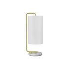 Monarch Specialties - Luminaire - 20 po H Lampe De Table - Marbre Blanc - Abat-Jour Ivoire / Crème - Contemporain-Ajoutez une touche moderne à votre espace avec cettelampe de table élégante et tendance de 20 pouces de haut est dotée d'un épuré bras en métal doré reposant sur une base en marbre blanc, surmontée d'un abat-jour cylindrique en tissu ivoire, ajoutant une touche classique et moderne dans un salon, un bureau ou une chambre