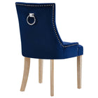 Modway - Pose Performance Velvet Chaise à manger - Marine-Moulures cloutées à clous