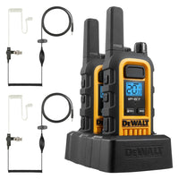 DEWALT - DXFRS800 Talkie-walkie GMRS robuste avec oreillettes de surveillance - lot de 4-22 canaux préréglés sont préréglés avec des codes de confidentialité
