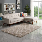 Modway - Solvea Treillis marocain Tapis 5 pi l x 8 pi L Shag Area - Beige et ivoire-Tissage shag d’environ 2 pouces