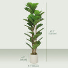 HOMCOM - Arbre artificiel de figuier lyre 4 pi pour décoration intérieure - vert-Convient aux salons, chambres, bureaux à domicile et entrées 