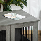 PawHut - Meuble cage pour chien, table d’appoint pour chiens de taille moyenne - gris-Couleur : Gris 