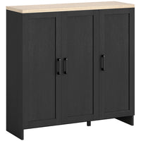 HOMCOM - Buffet moderne 35,4 po L avec rangement - noir-Deux armoires offrent un espace de rangement suffisant pour les fournitures quotidiennes 