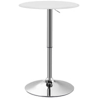 HOMCOM - Table de bar ronde à hauteur réglable - blanc-Le mécanisme de levage hydraulique permet un réglage de la hauteur de 26 po à 36 po 